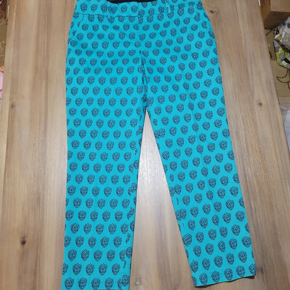 Talbots The Daily Ankle Pants Size 12 Ankle Cropped Women Teal Nwt